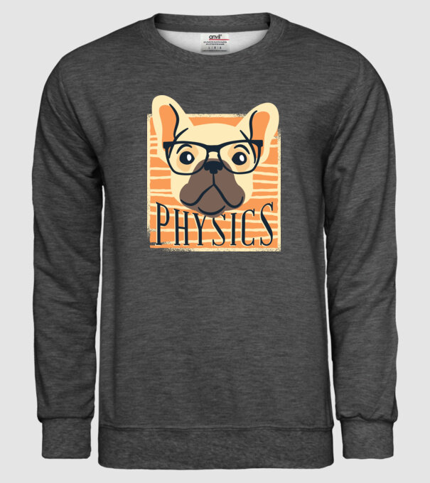 Câine Fizică model gri închis pe tricou