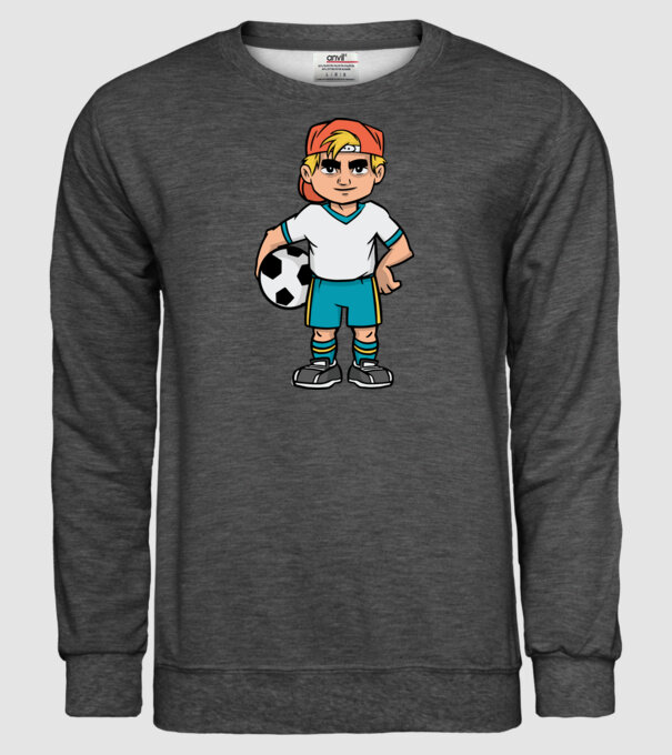 Băiat Fotbalist model gri închis pe tricou