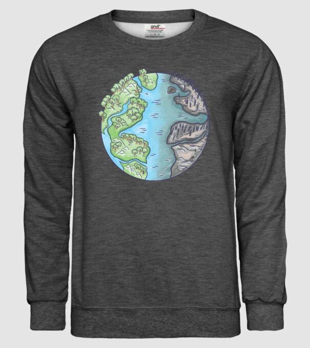 Distrugerea Pământului model gri închis pe tricou