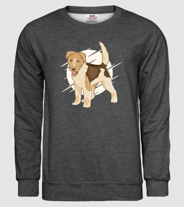 Fox Terrier model gri închis pe tricou