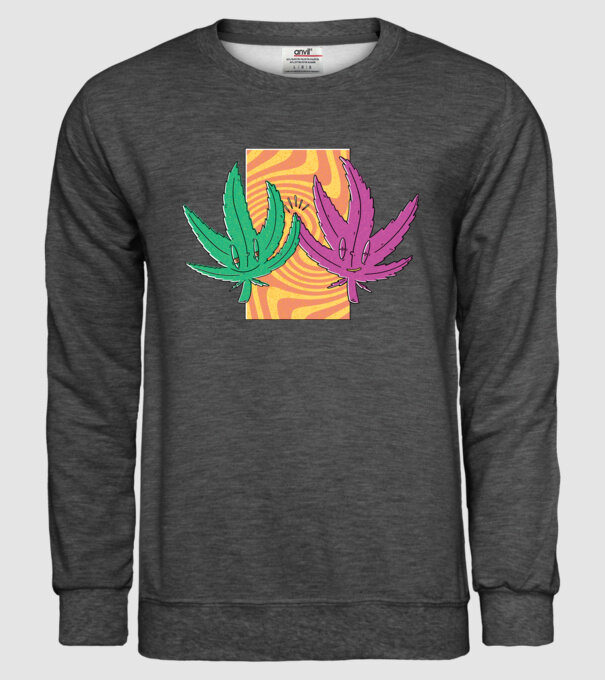 Frunze marijuana salut model gri închis pe tricou