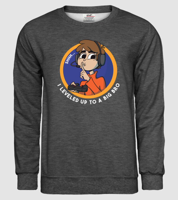Gamer Frate mai mare model gri închis pe tricou