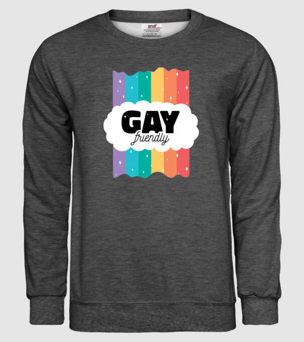 Gay friendly model gri închis pe tricou