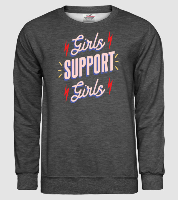 Girls Support Girls Ziua Femeii model gri închis pe tricou