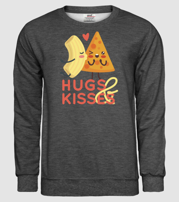 'Hawaii pizza dragoste tricou drăguț Valentine''s Day' model gri închis pe tricou