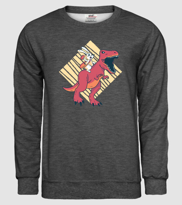 Dinozaur de Paște model gri închis pe tricou