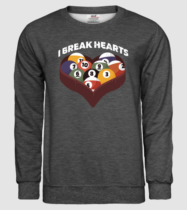 I break hearts - Biliard model gri închis pe tricou
