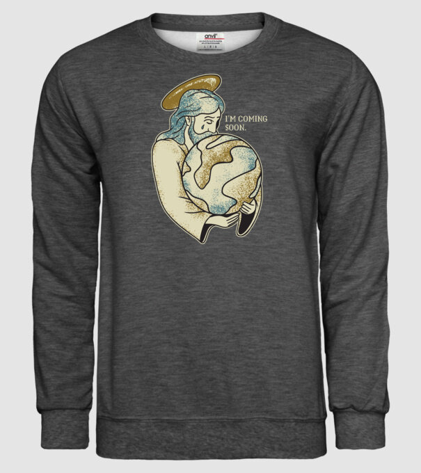 Jesus is coming soon - Isus vine în curând model gri închis pe tricou