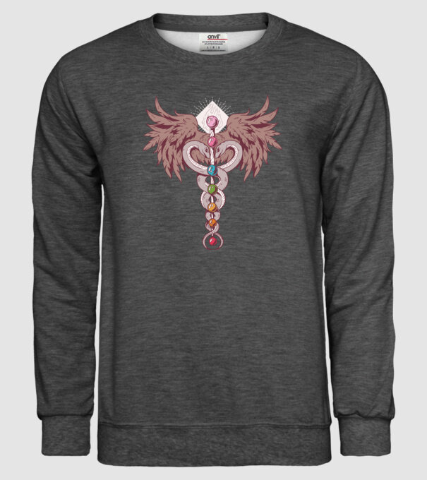 Chakra yoga model gri închis pe tricou