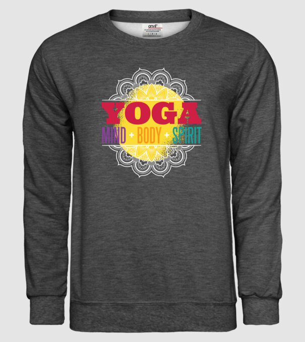 Valori yoga model gri închis pe tricou