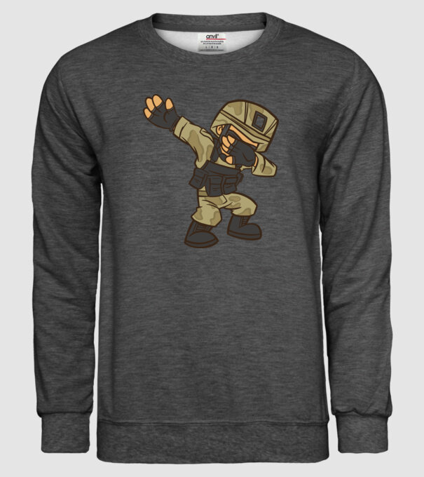 Soldat DAB model gri închis pe tricou