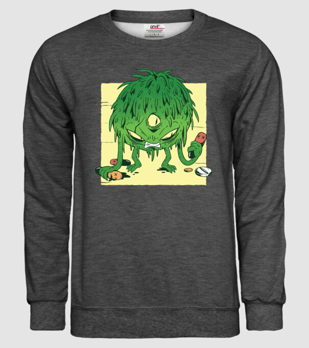 Coronavirus Monstru model gri închis pe tricou