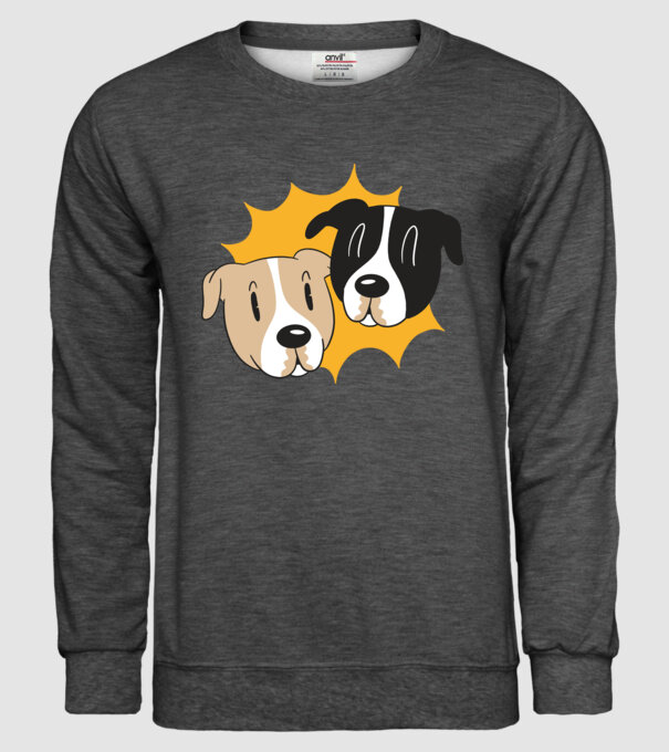 Capete de câini model gri închis pe tricou