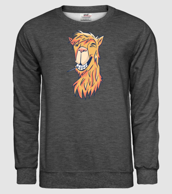 Cap de Lama model gri închis pe tricou
