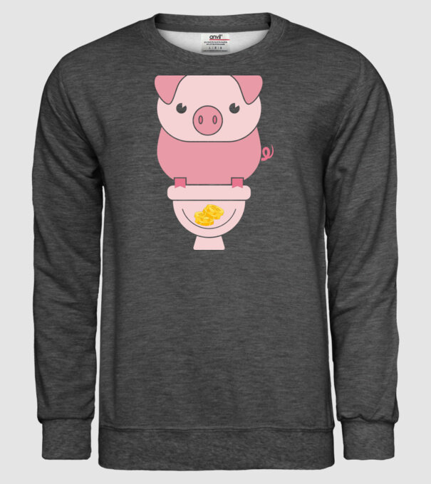 Little Pig model gri închis pe tricou