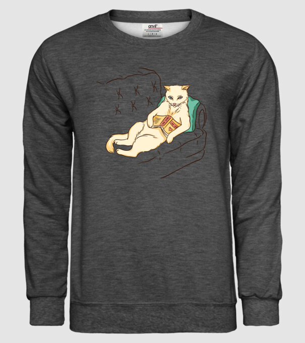 Odihnă Pisică model gri închis pe tricou