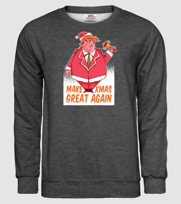 Make Xmas Great again Trump tricou amuzant Crăciun model gri închis pe tricou