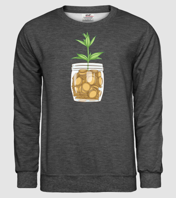 Plantă pușculiță porcușor model gri închis pe tricou
