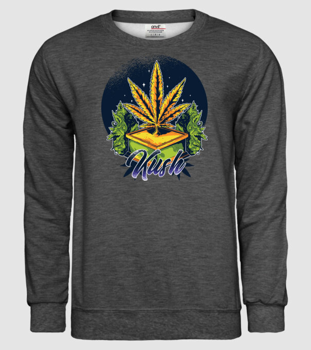 Marijuana Kush model gri închis pe tricou