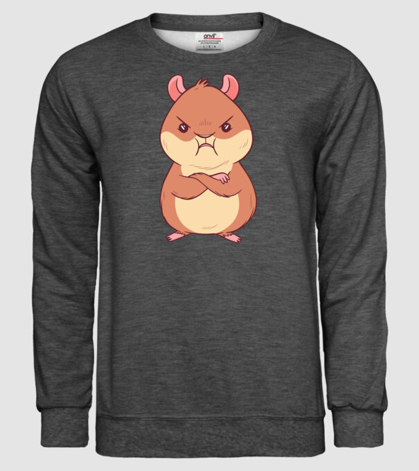 Hamster furios model gri închis pe tricou