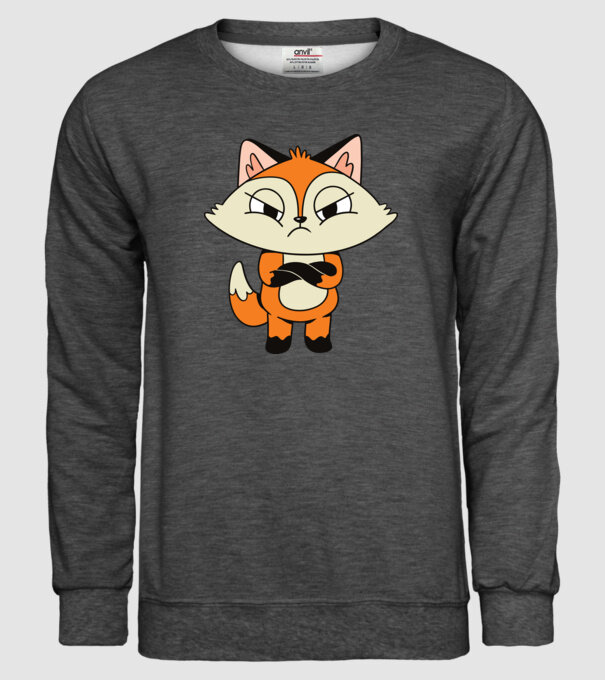 Vulpe furioasă model gri închis pe tricou