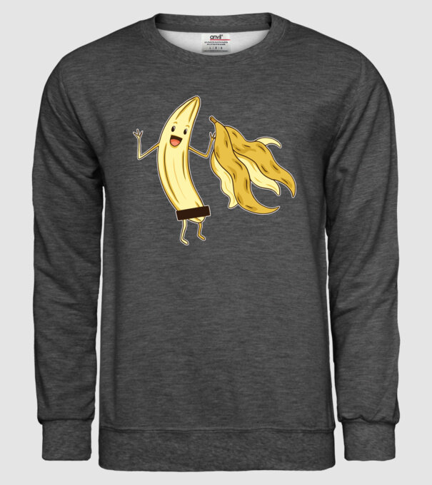 Banană goală model gri închis pe tricou