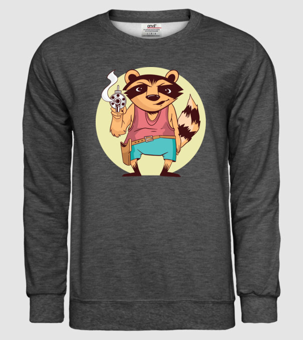 Raton cu armă model gri închis pe tricou