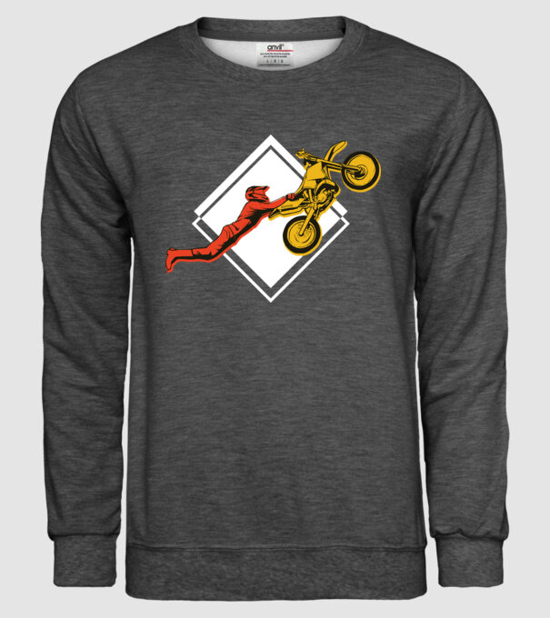 Săritură motocicletă model gri închis pe tricou