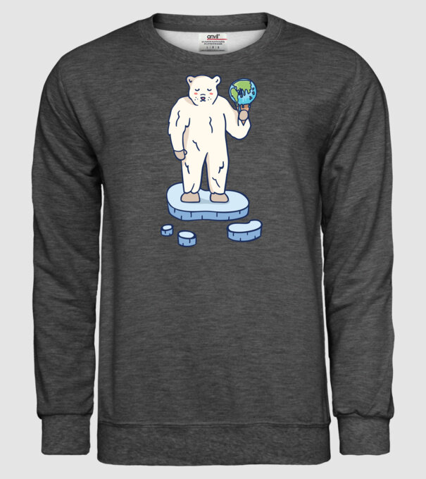 Topirea gheții cu urs polar model gri închis pe tricou