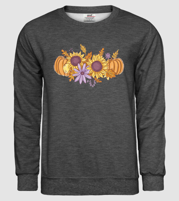 Scena de toamnă Halloween model gri închis pe tricou