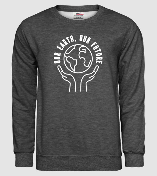Our earth Our Future - Ziua Pământului model gri închis pe tricou