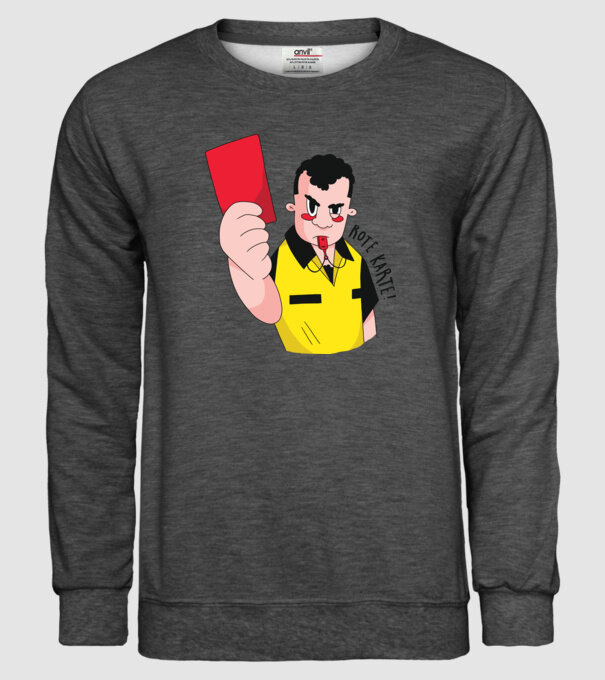 Cartonaș roșu model gri închis pe tricou