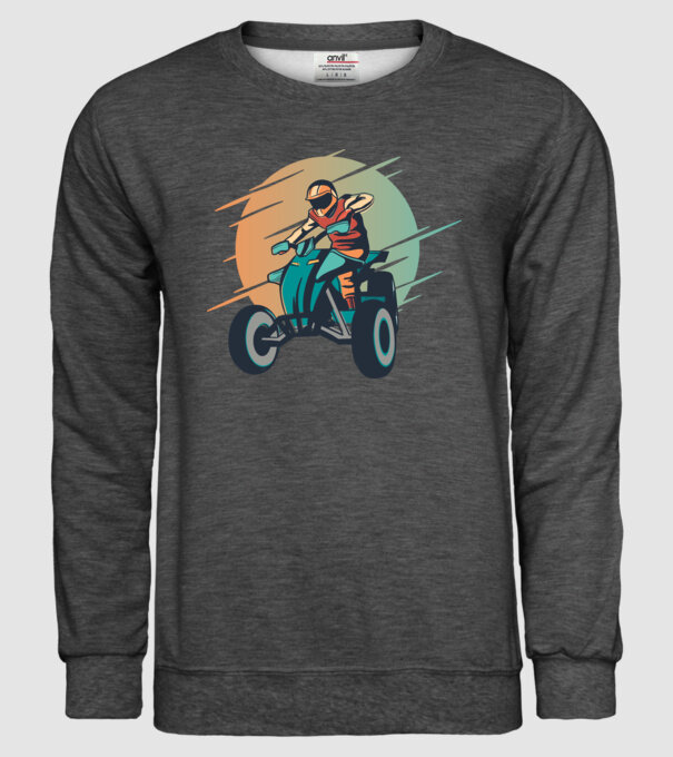 Concurent ATV model gri închis pe tricou
