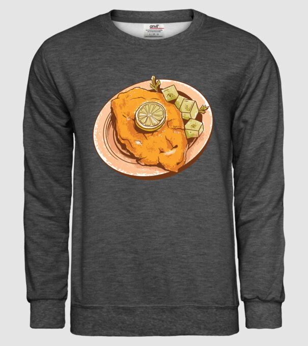 Șnițel vienez Wiener Schnitzel model gri închis pe tricou