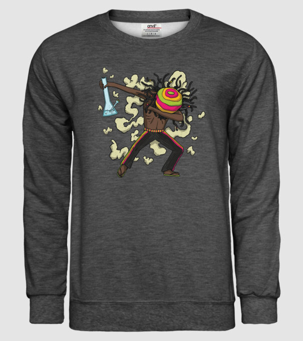 Dreadlock DAB model gri închis pe tricou