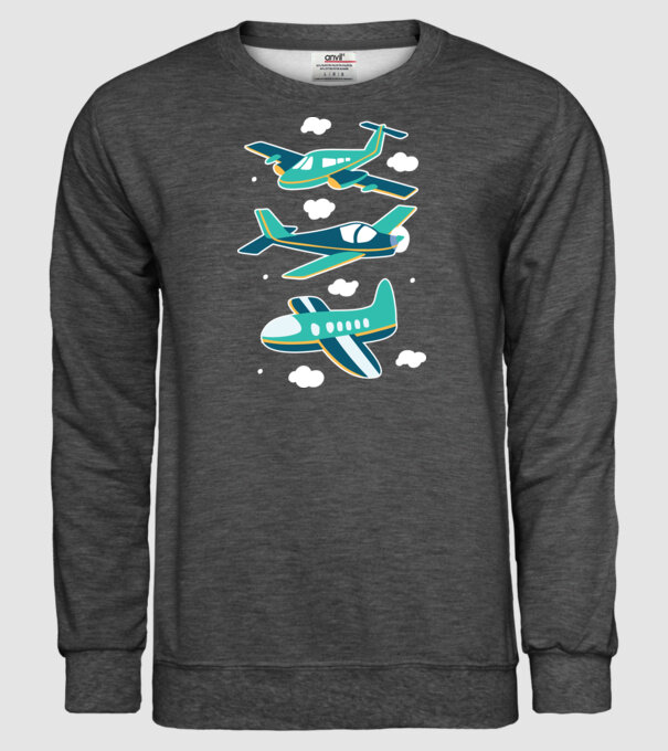 Avioane model gri închis pe tricou