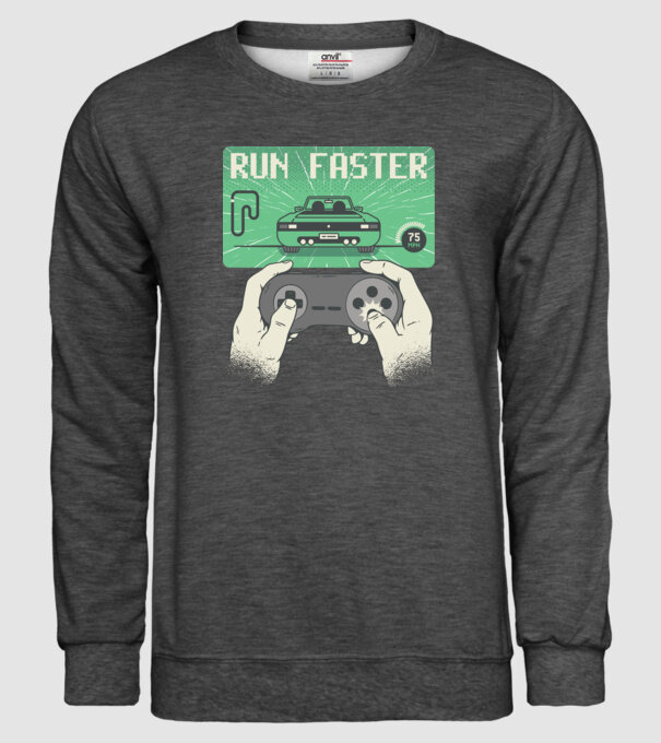 Retro gamer Outrun model gri închis pe tricou