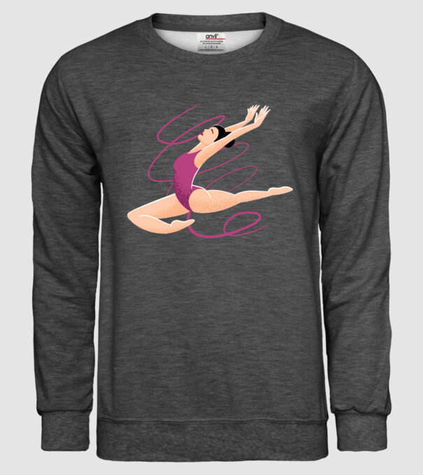 Gimnastică ritmică model gri închis pe tricou