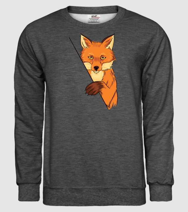 Vulpe model gri închis pe tricou