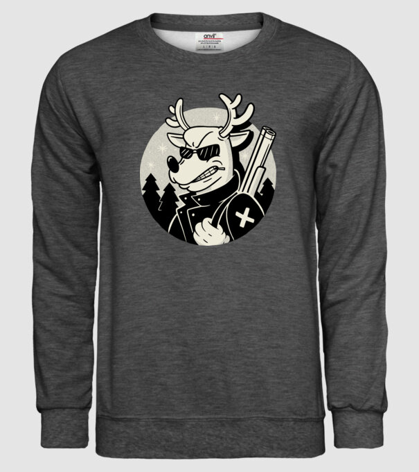 Rudolf Vânătorul model gri închis pe tricou