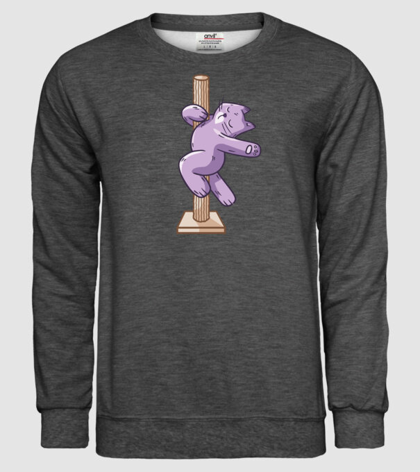 Pisică Dansatoare la bară model gri închis pe tricou