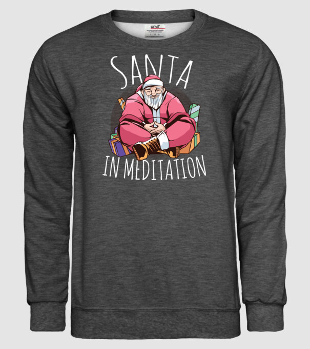 Santa Meditație model gri închis pe tricou