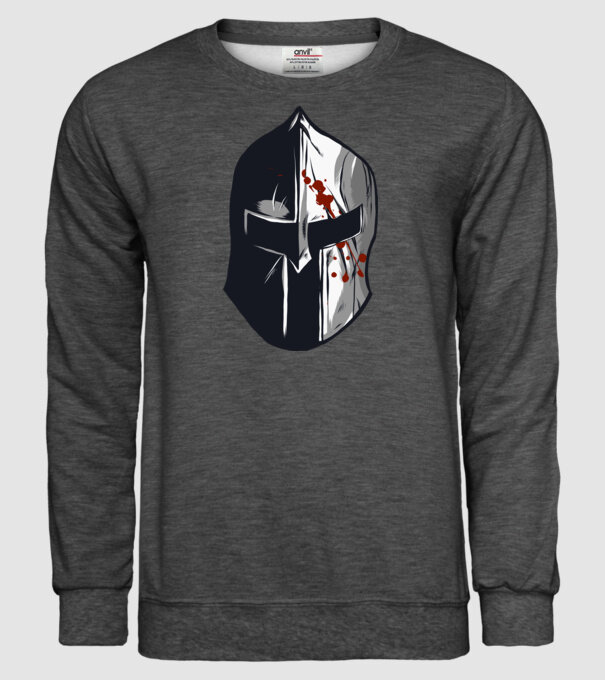 Cască războinic Sparta model gri închis pe tricou