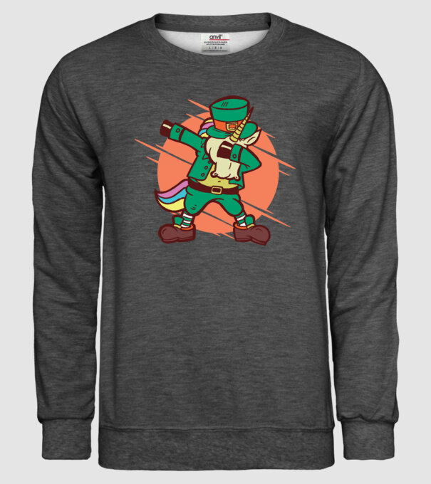 St Patrick Unicorn DAB model gri închis pe tricou