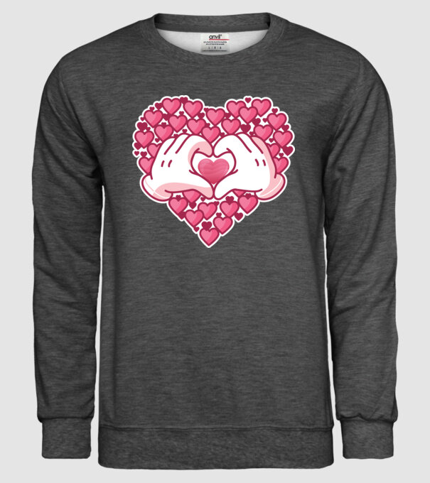 'Inimi îndrăgostite pentru Valentine''s Day' model gri închis pe tricou