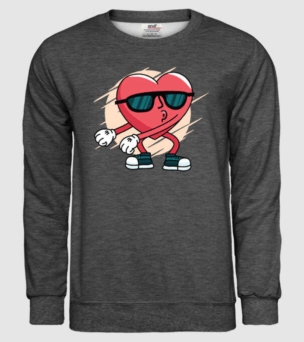 Inimă DAB Floss Heart tricou model gri închis pe tricou