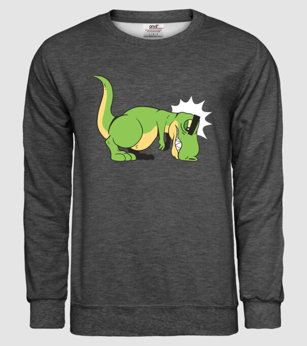 T-rex Push-up model gri închis pe tricou