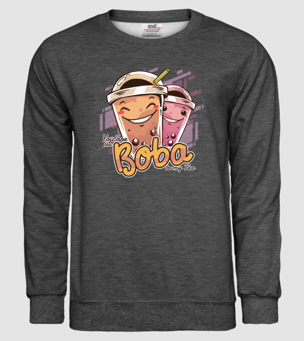 Tu ești Boba pentru ceaiul meu model gri închis pe tricou