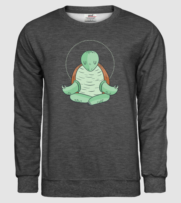 Broască țestoasă Yoga model gri închis pe tricou