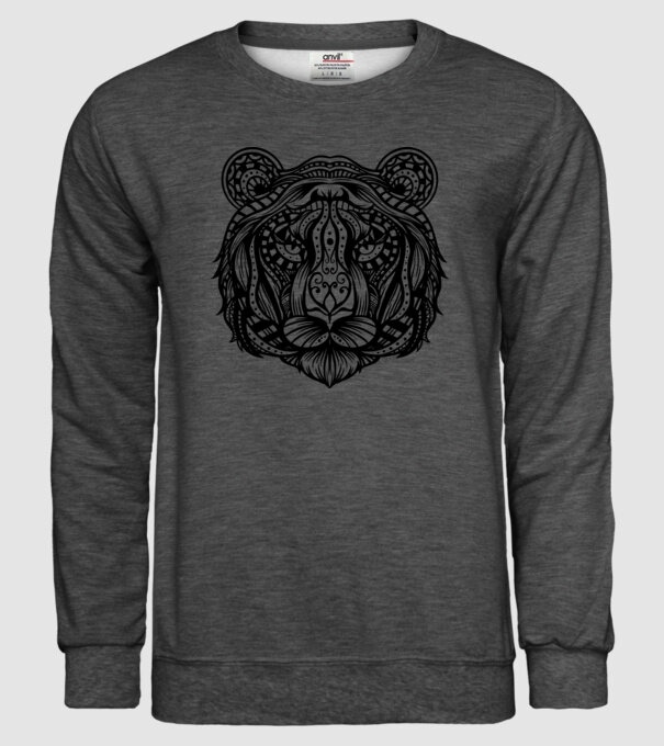 Tigru Mandala model gri închis pe tricou